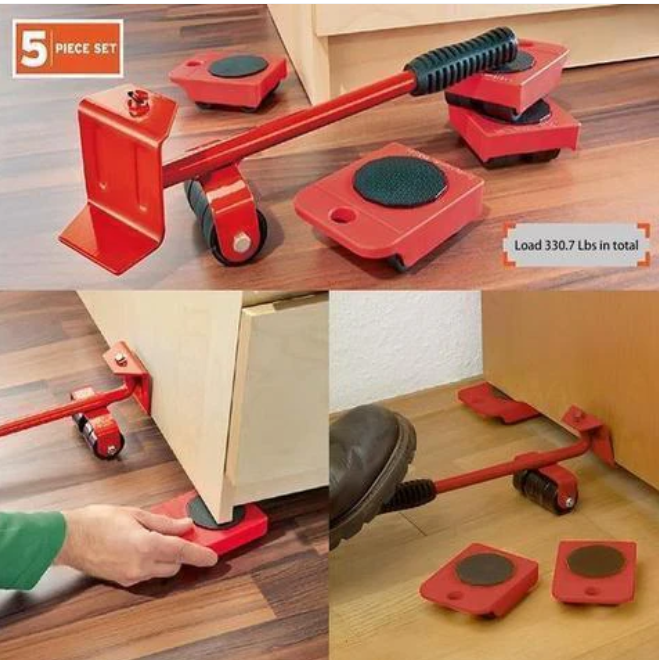 5 In 1 Furniture Transport Roller Set Removal Lifting & Moving Tool.