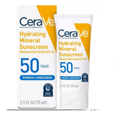 CeraVe Hydrating Mineral Face Sunscreen Lotion – SPF 50